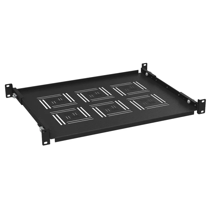 Polica 19" 1U 350mm pevná BK úchyt na pred.a zadnej lišty UP-13-B 80501350