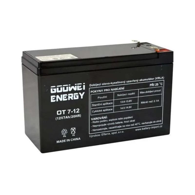 GOOWEI ENERGY Pb záložní akumulátor VRLA AGM 12V/7,2Ah (OT7.2-12 F2) (OT7.2-12 F2)