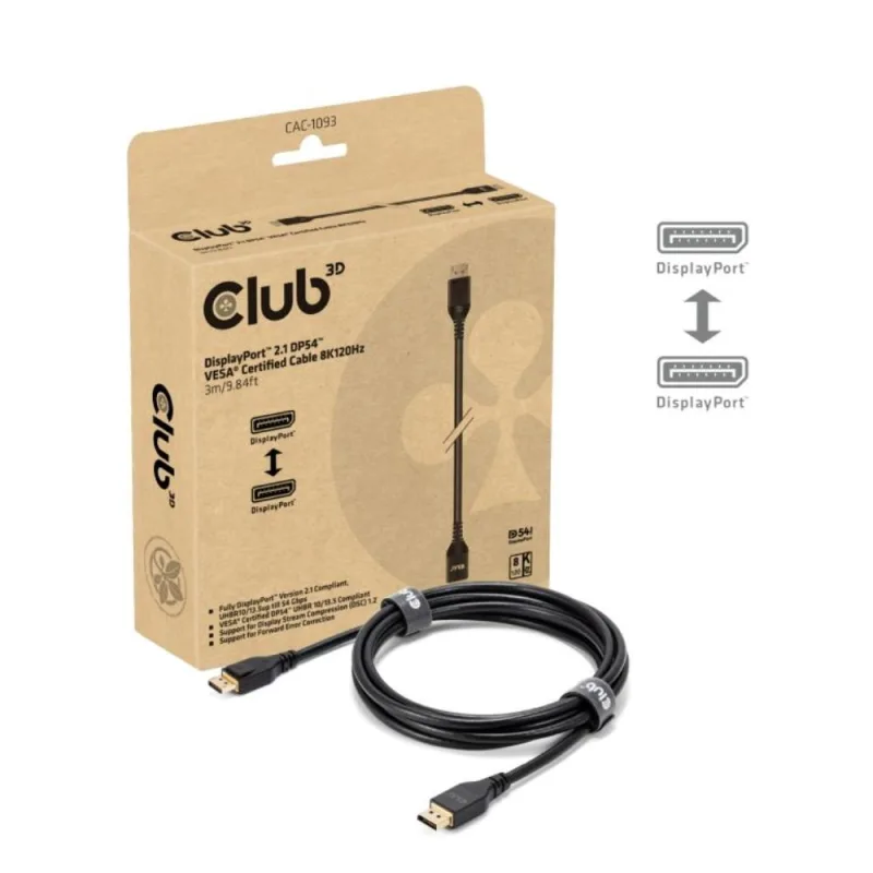 Club3D Kabel DisplayPort 2.1 na DisplayPort 2.1, VESA DP54, 4K240Hz/…