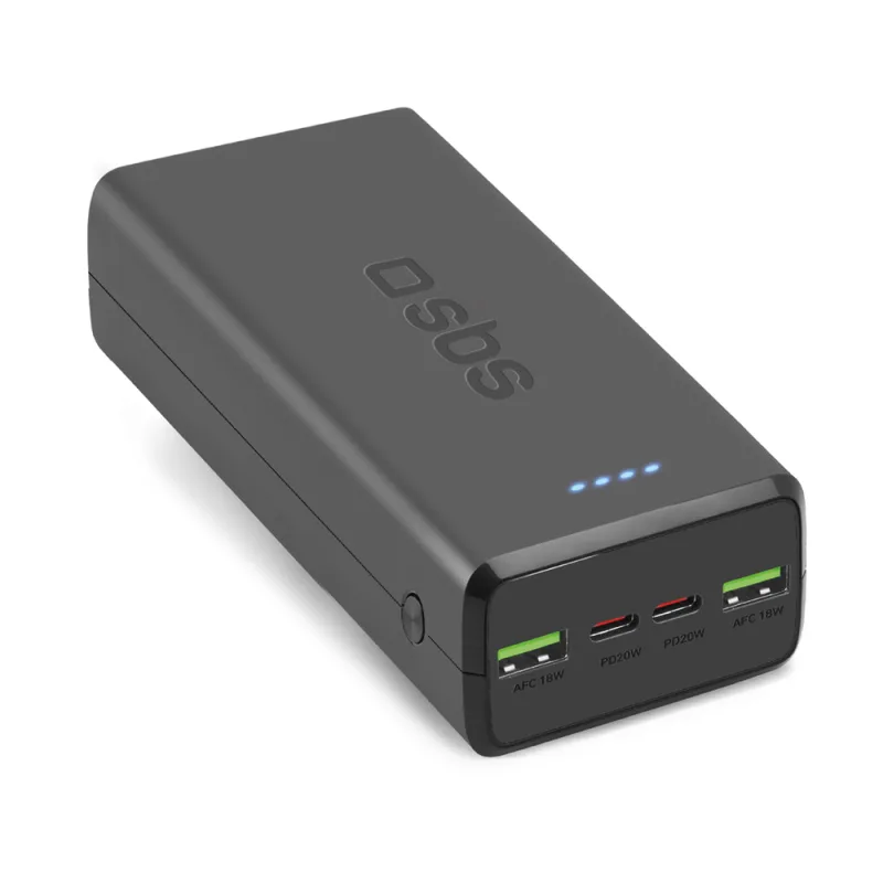 Powerbanka SBS TTBB30000PD20K 30000 mAh 2 x USB-C 2 x USB-A - čierna
