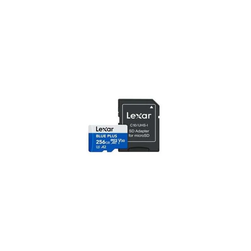 256GB Lexar® Blue Plus microSDHC UHS-I with SD adapter, up to 170MB/s read C10 A1 V10 U1 (LMSBLPL256G-BNANG)