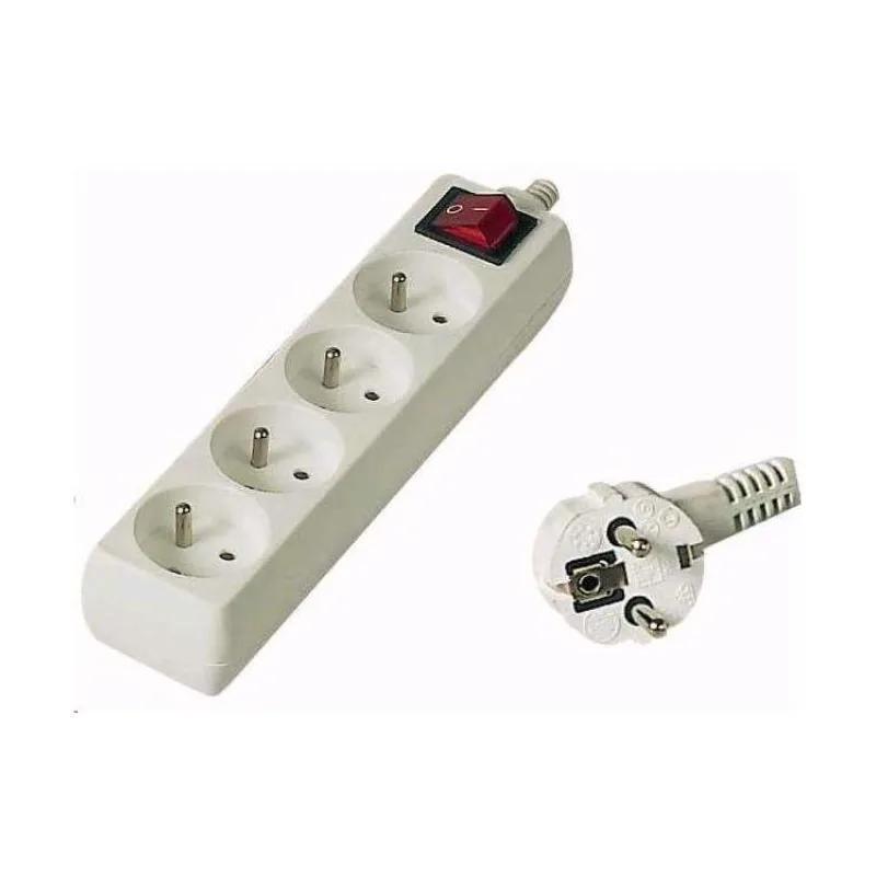 Predlžovací prívod 230V, 5m, 4 zásuvky + vypínač (PP4K-05)