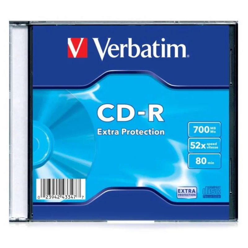 VERBATIM CD-R 700MB, 52 Extra Prot. Slim Box (43347)