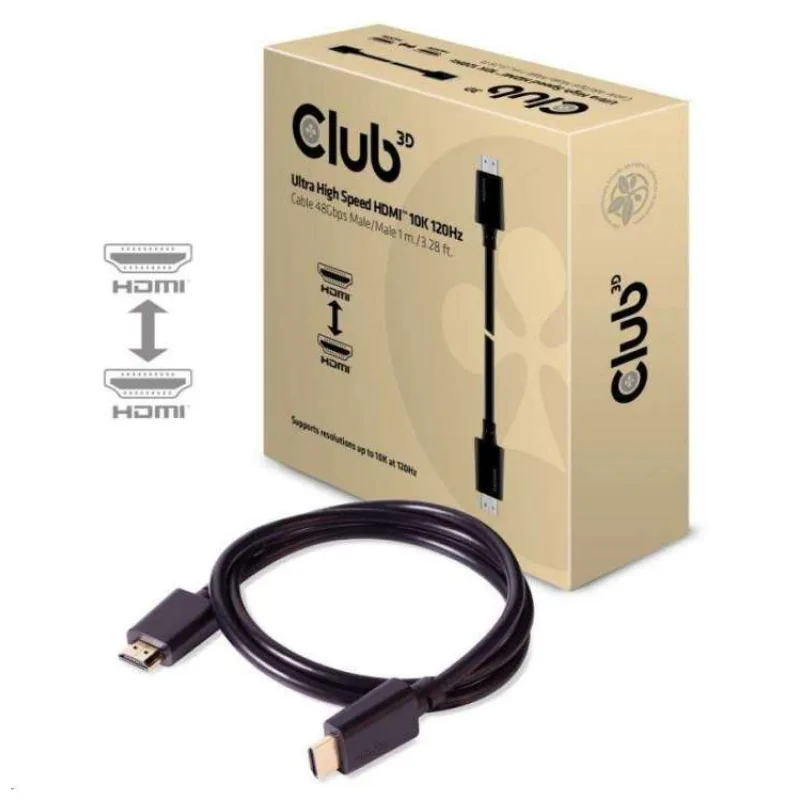 Club3D Kabel Ultra Rychlý HDMI™ Certifikovaný 4K 8K60Hz 48Gbps (M/M), 1m, 30 AWG (CAC-1371)