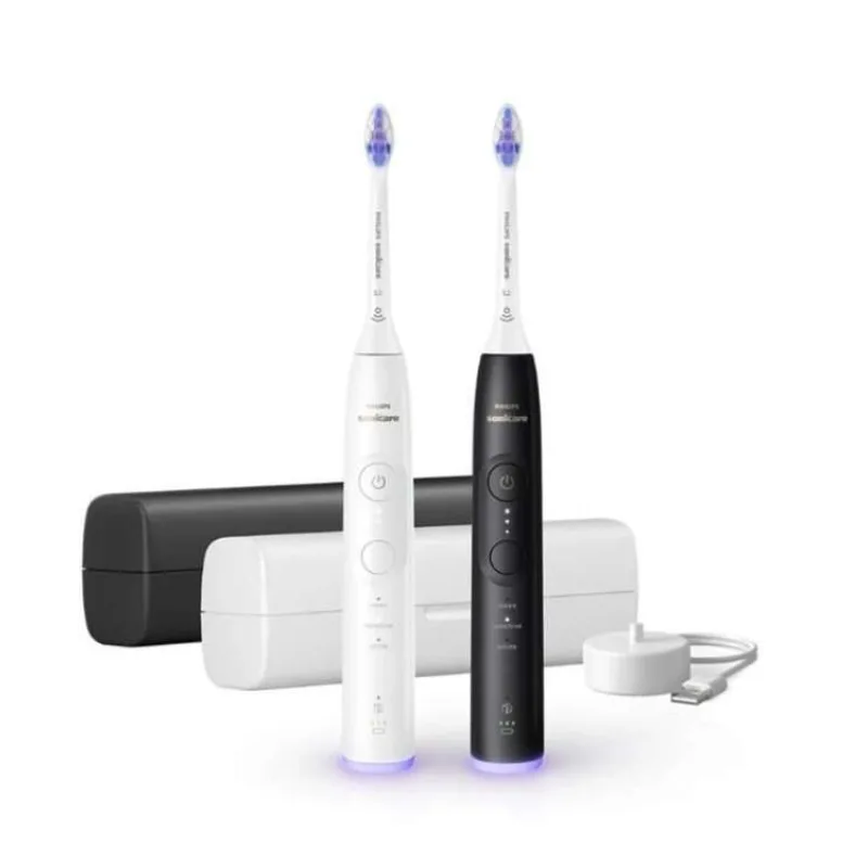 Philips Sonicare 6500 Gentle clean sada elektrických zubních kartáčků, 2 kusy, černá a bílá (HX7419/01)