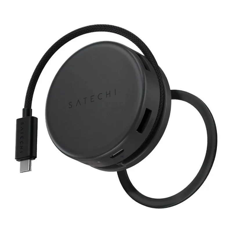 Satechi USB-C Hub OntheGo 7-in-1 Multiport Adapter - Space Black