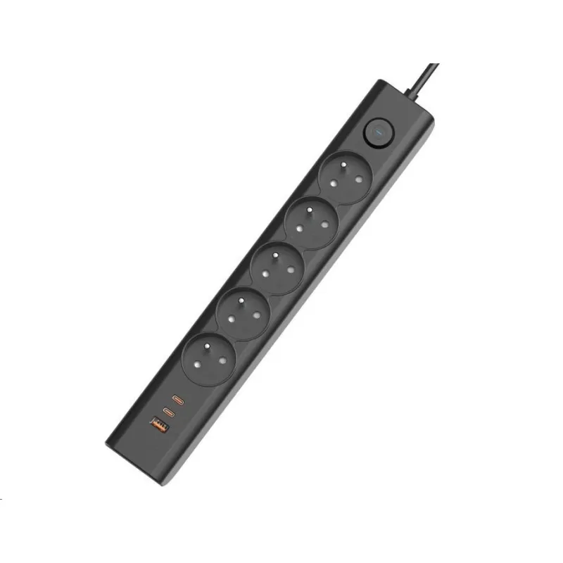 Viking síťová prodlužovací zásuvka YC53, 5x AC 230V, 1x USB-A, 2x USB…