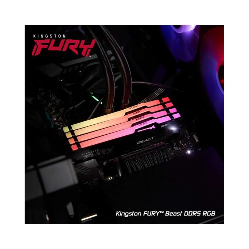 KINGSTON DIMM DDR5 8GB 5200MT/s CL40 FURY Beast Černá RGB (KF552C40BBA-8)