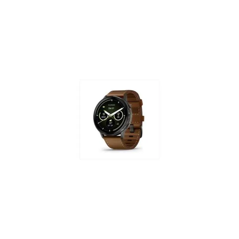 Garmin VENU 4 - 45mm, Black/ Slate + Leather (010-03014-03)