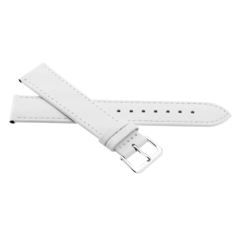 JVD Unisex bílý kožený řemínek na hodinky R23004/22P