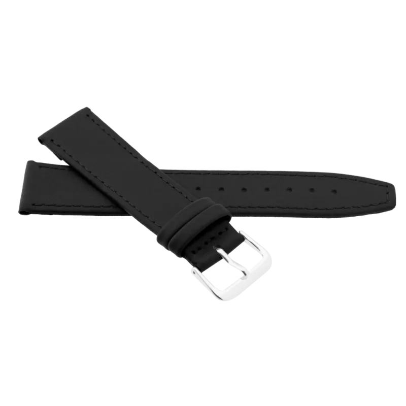 JVD Unisex černý kožený řemínek na hodinky R23001/26