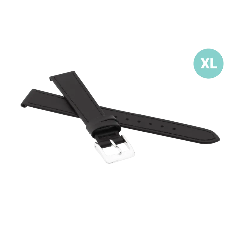 JVD Unisex černý kožený řemínek na hodinky R18201/16XL