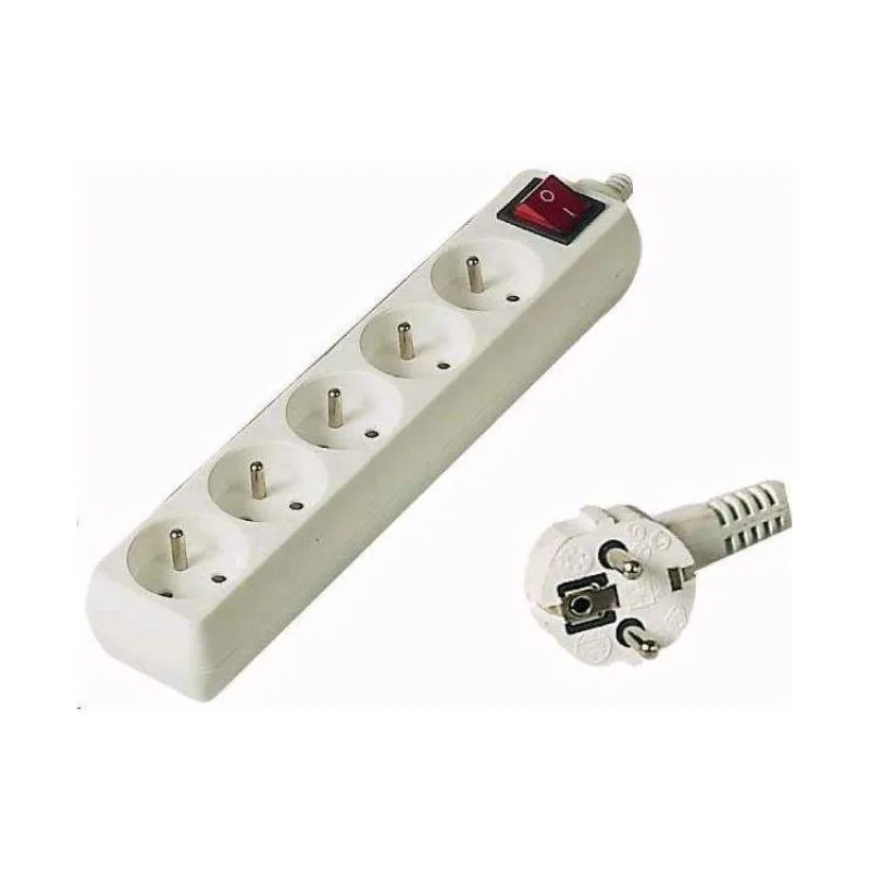 Predlžovací prívod 230V, 7m,5 zásuviek + vypínač (pp5k-07)