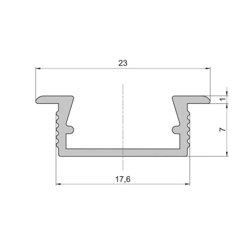 Lišta L CC03 pre LED pásy,čierna,1m (LISTA L CC03)
