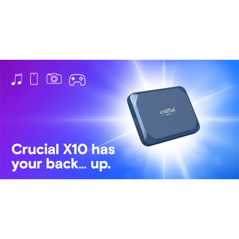 Crucial X10 4TB Portable SSD, USB 3.2, r2100MB/s CT4000X10SSD9