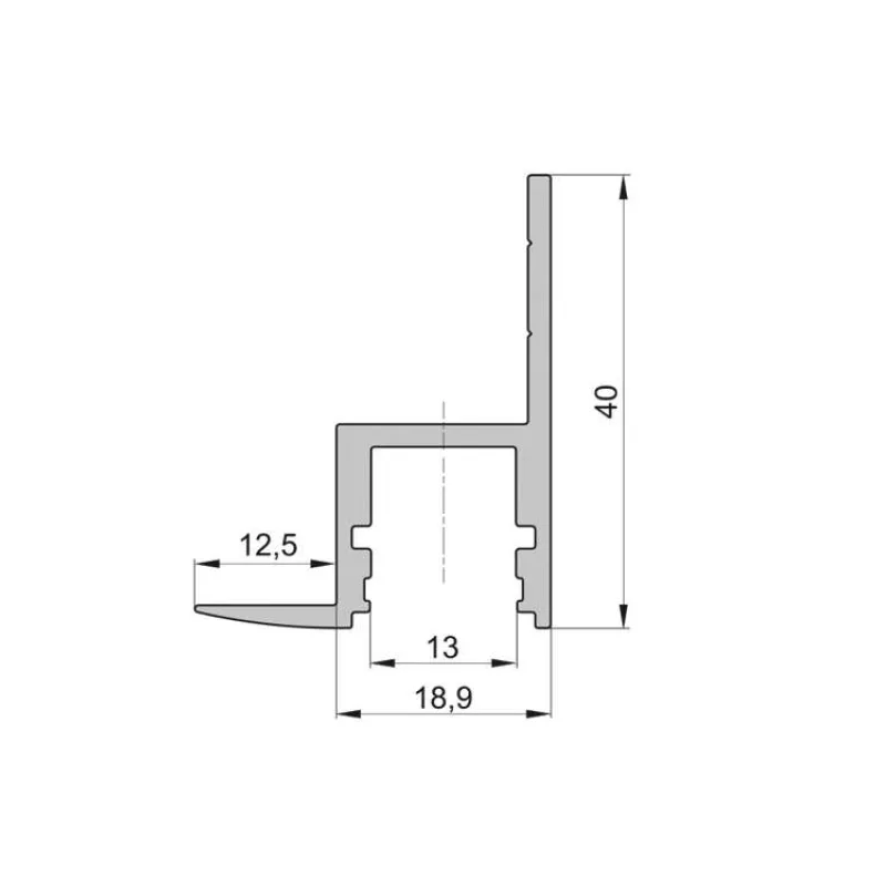 Lišta L XC08 pre LED pásy,strieborná, 1m (LISTA L XC08)