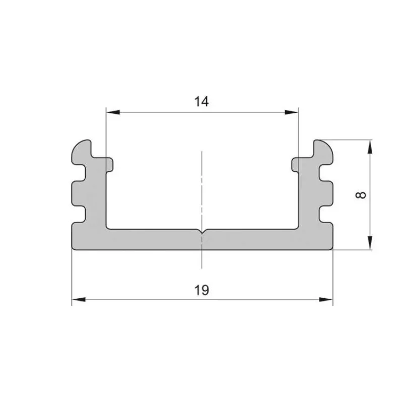 Lišta L CC14 pre LED pásy, čierna,1m (LISTA L CC14)