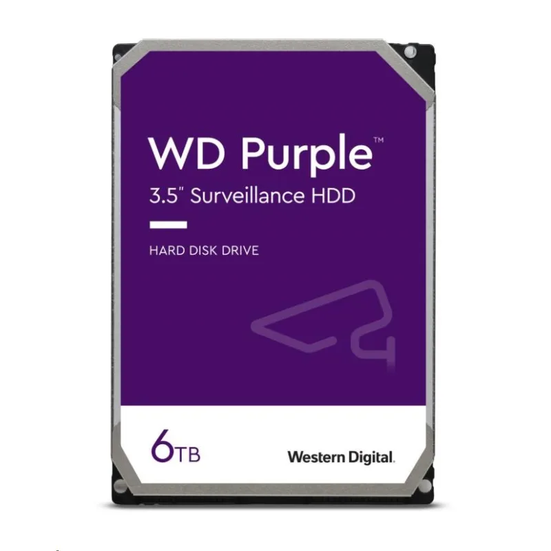 WD PURPLE WD64PURZ 6TB SATA/ 600 256MB cache, nízka hlučnosť, CMR…