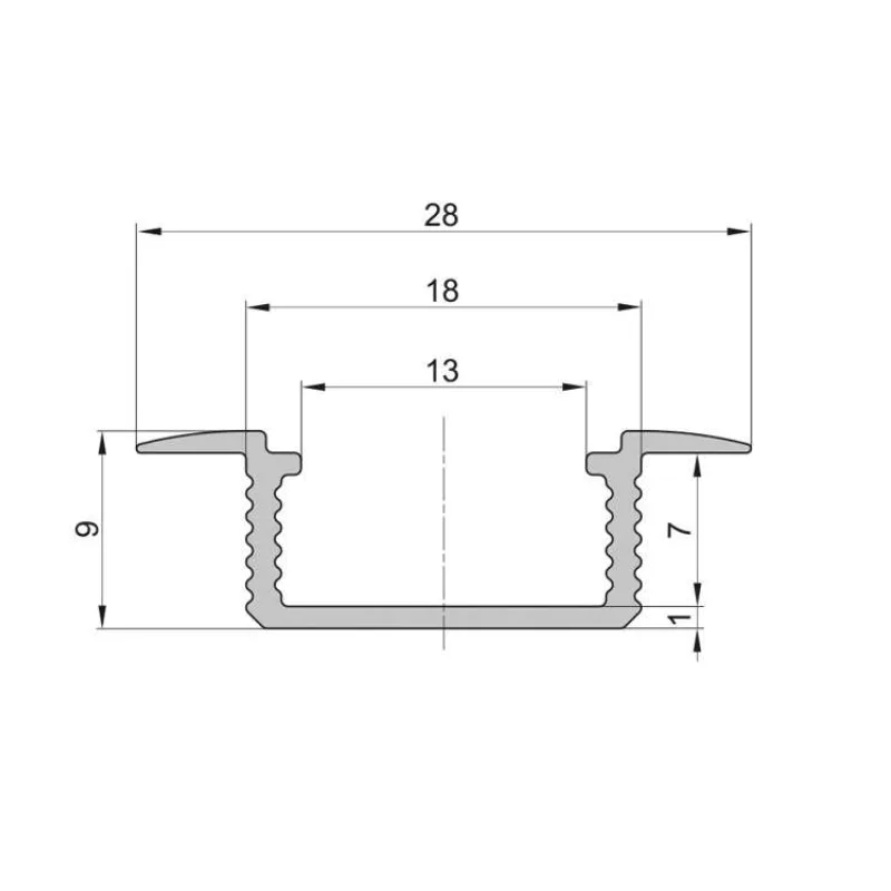Lišta L XC18 pre LED pásy,strieborná,1m (LISTA L XC18)