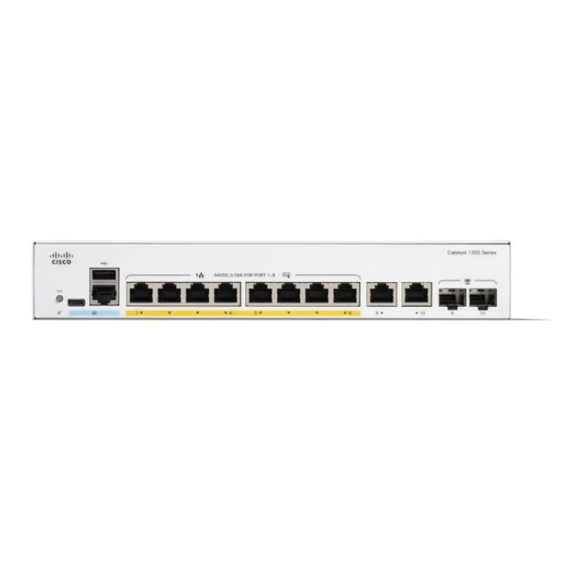 Cisco Catalyst switch C1300-8T-E-2G (8xGbE,2xGbE/SFP combo,fanless) (C1300-8T-E-2G)