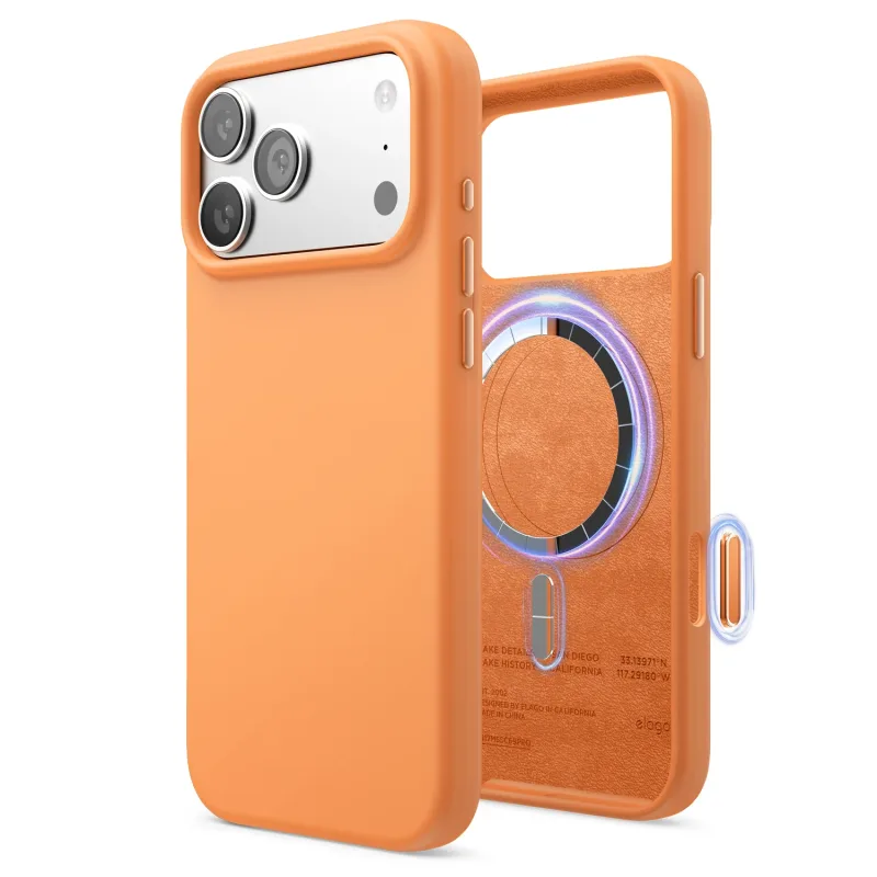 Elago kryt Silicone Case Magsafe Camera Control pre iPhone 17 Pro Max - Orange