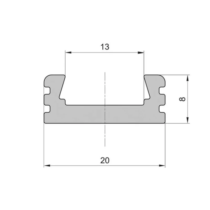 Lišta L XC02 pre LED pásy,strieborná,1m (LISTA L XC02)
