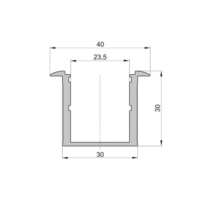 Lišta L XC09 hlboká pre LED pásy,strieborná, 1m (LISTA L XC09)