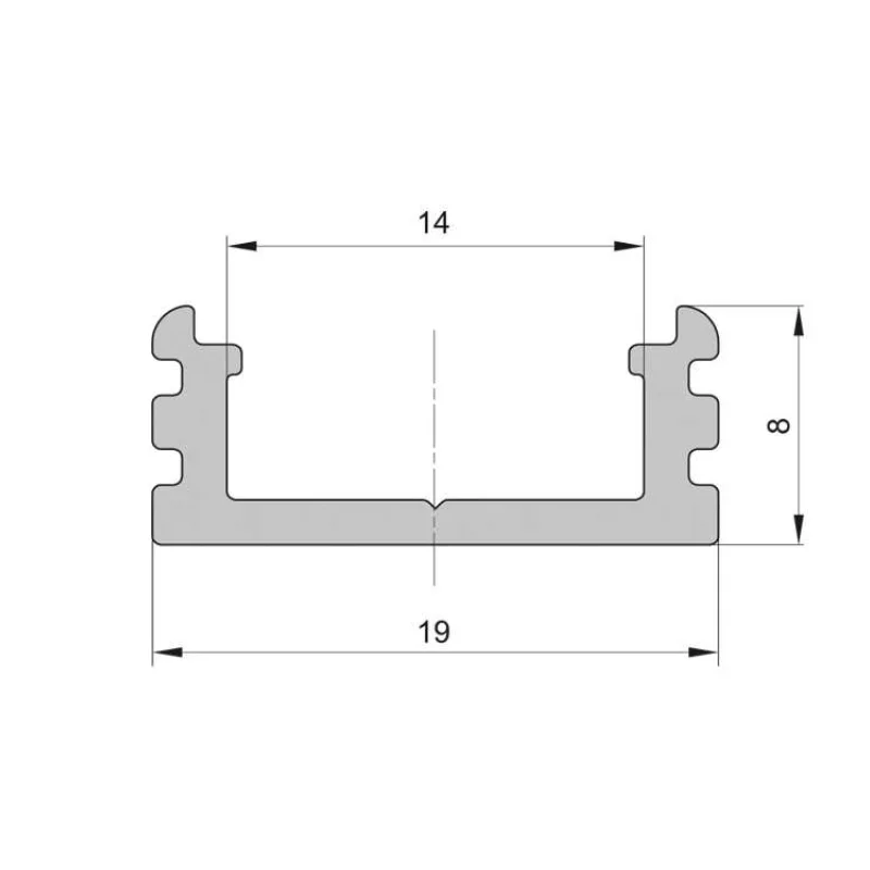 Lišta L XC14 pre LED pásy,strieborná,1m (LISTA L XC14)