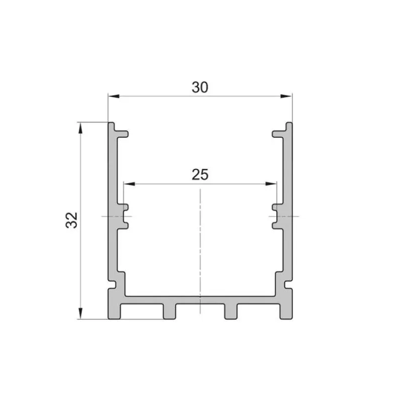 Lišta L XC19 hlboká pre LED pásy,strieborná,1m (LISTA L XC19)
