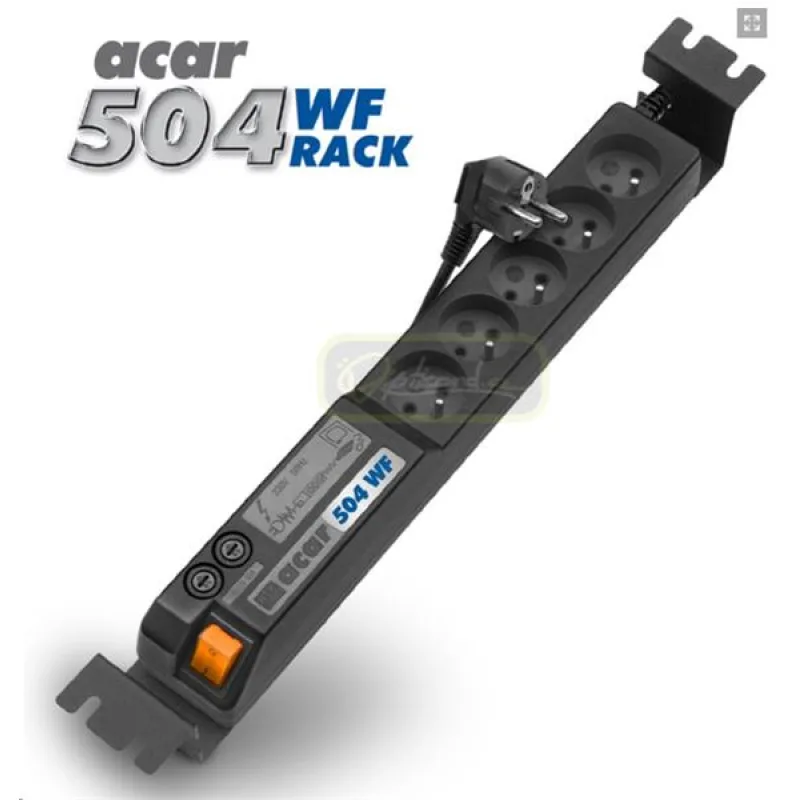 19" napájecí panel ACAR 504WF/3m 5x230V BK 9607