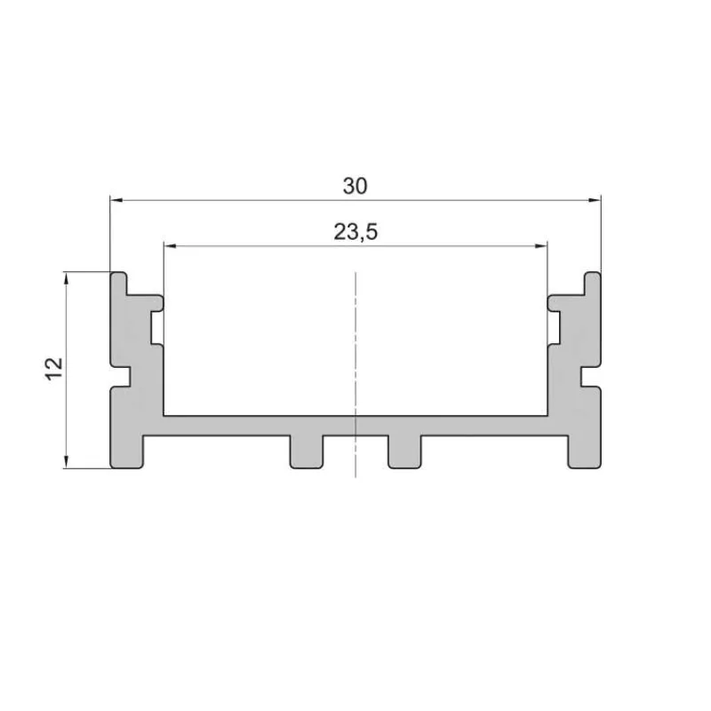 Lišta L XC01 pre LED pásy,strieborná,1m (LISTA L XC01)