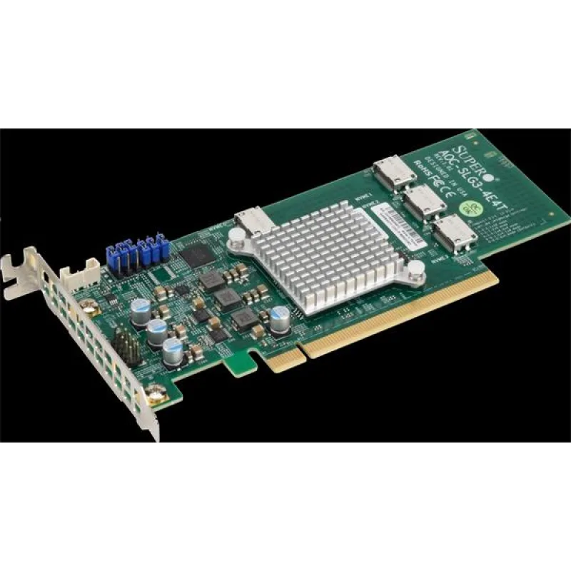 Supermicro 12.8GB/s quad-Port Gen-3 Internal NVMe Host Bus Adapter AOC…