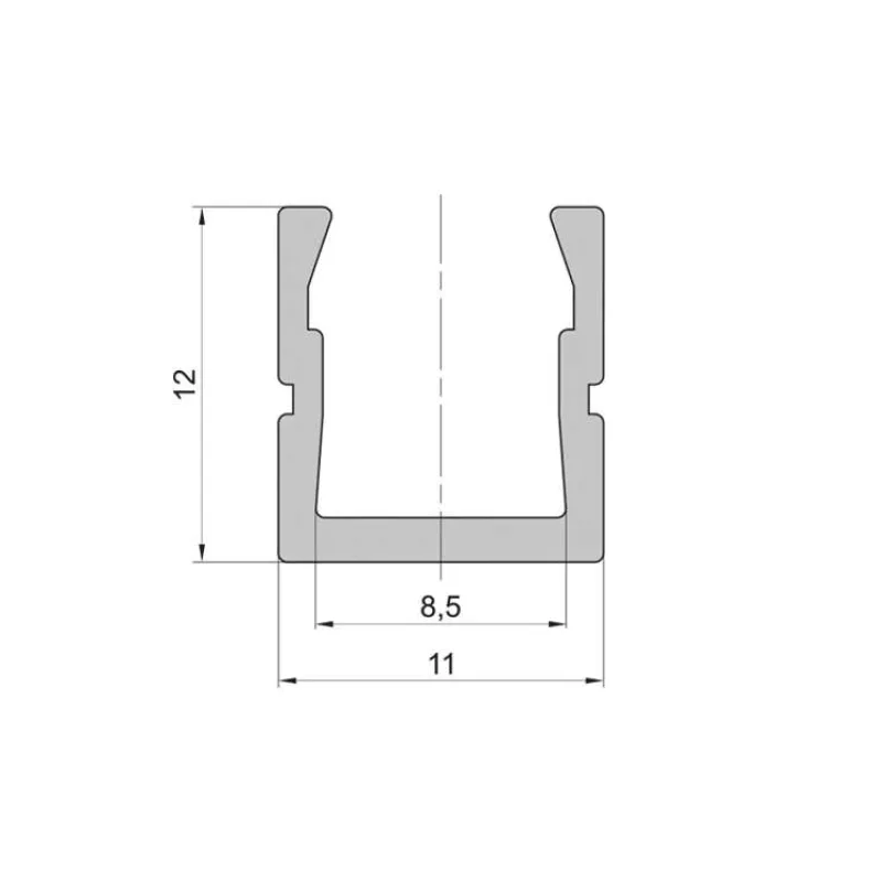 Lišta L XC27 pre LED pásy,strieborná, 1m (LISTA L XC27)
