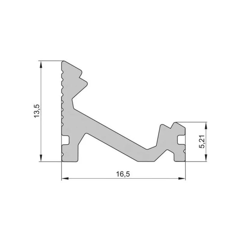 Lišta L XC15 30°/60° pre LED pásy, strieborná,1m (LISTA L XC15 30/60)