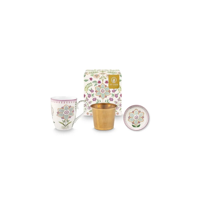 Pip Studio Lily & Lotus sada na čaj pro jednoho 350 ml, lila