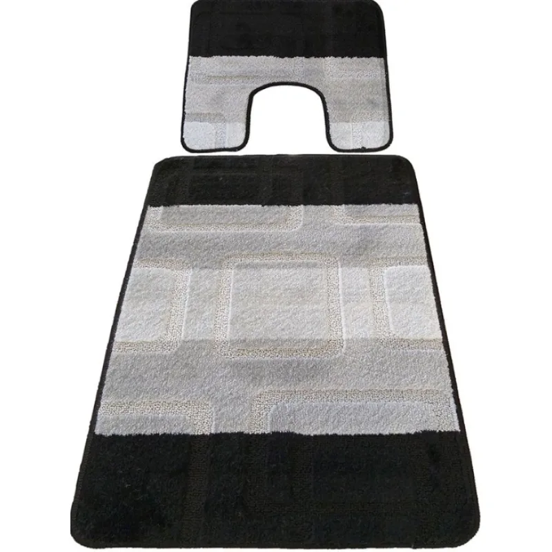 Protišmyková kúpeľňová predložka čierna - set U Montana 04