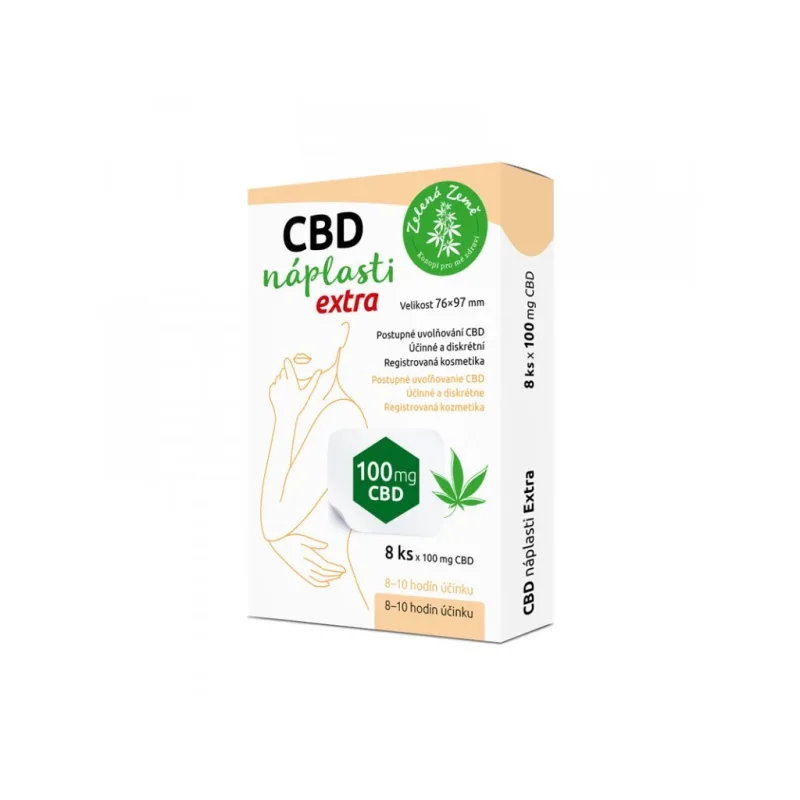 Zelená Země CBD náplasti extra veľké - balenie 8 ks -