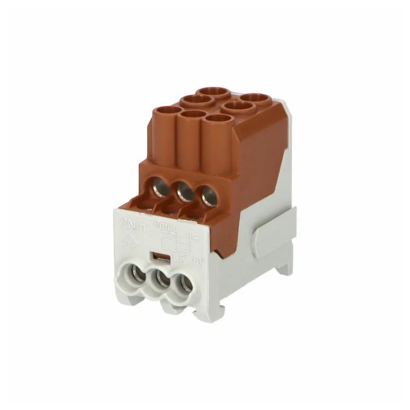 Hora eTec GmbH Rozbočovacia svorka 25mm2 UVB 100 L B hnedá Al/Cu vstup 2x25mm2 výstup 6x10mm2