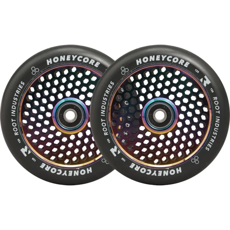 Root Honeycore Black 120mm Pro Scooter Wheels 2-Pack Neochrome