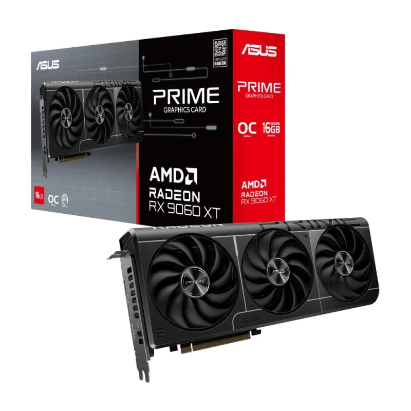 ASUS VGA AMD Radeon RX 9060 XT PRIME OC 16GB, RX 9060 XT, 16GB GDDR6, …