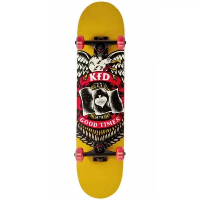 KFD YOUNG GUNZ 7.5" SKATEBOARD - BADGE YELLOW