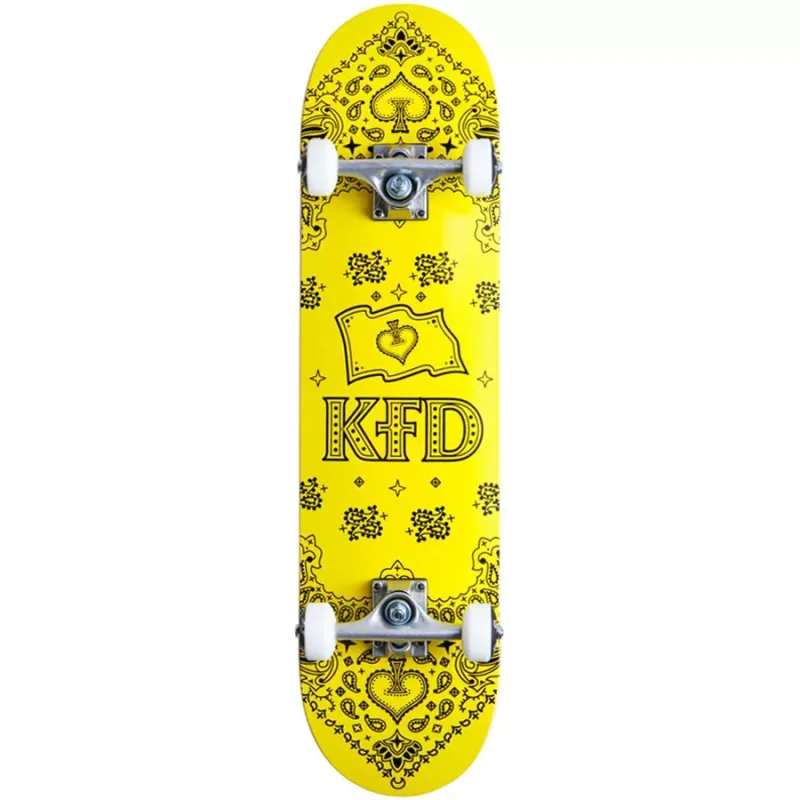 KFD BANDANA 7.75" SKATEBOARD - YELLOW