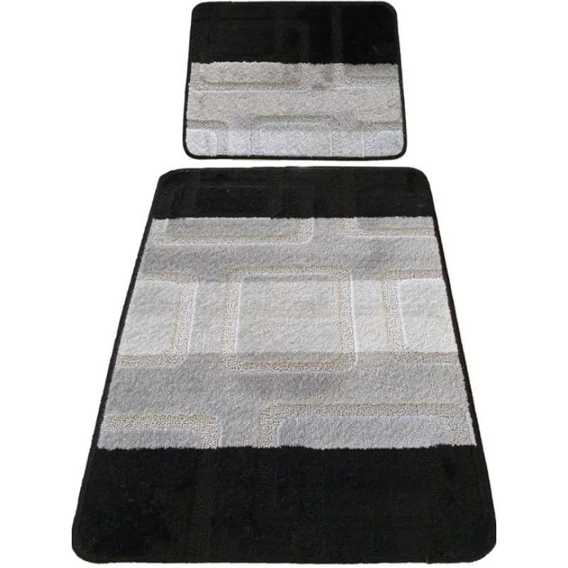 Protišmyková kúpeľňová predložka čierna - set Montana 04