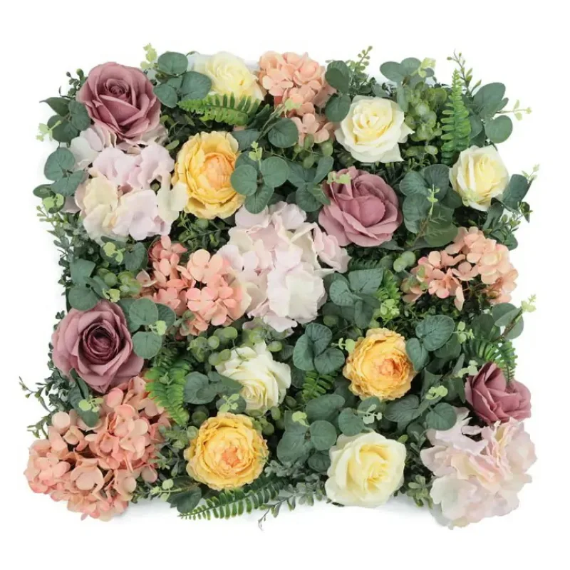 Umelá zelená stena KVETY ruža 1, 50x50cm