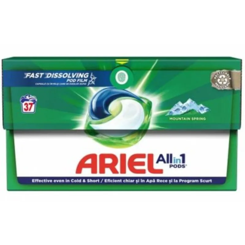 Ariel Mountain Spring gélové kapsule na pranie 37ks