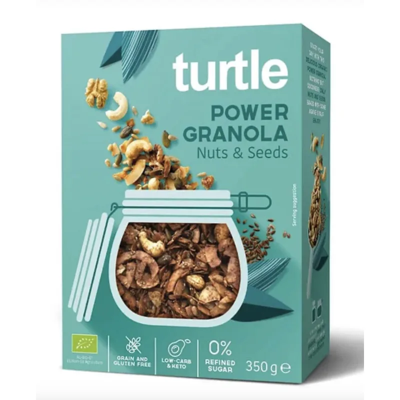 TURTLE POWER granola Bio Nuts Seeds Gluten Free 350g