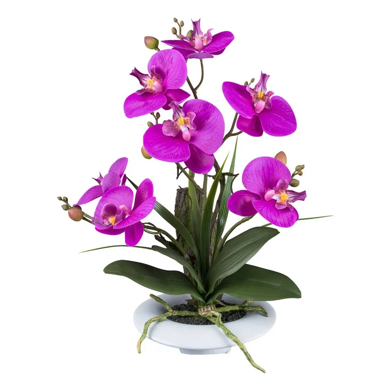 Umelá Orchidea fialová v miske, 41cm