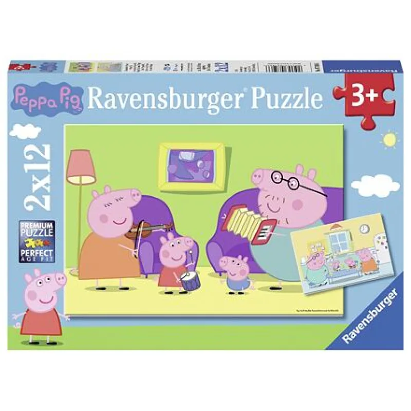 Ravensburger Prasátko Peppa Puzzle 2 x 12 dílků