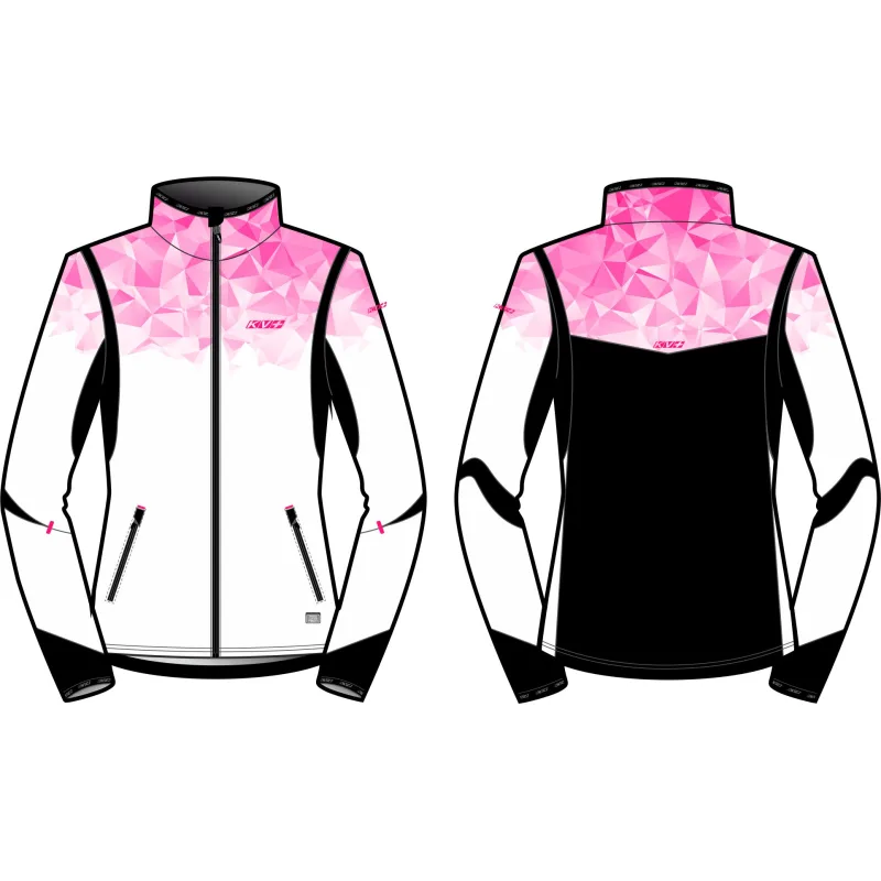 Běžecká bunda dámská KV+ Tornado Pink/White 2023/24