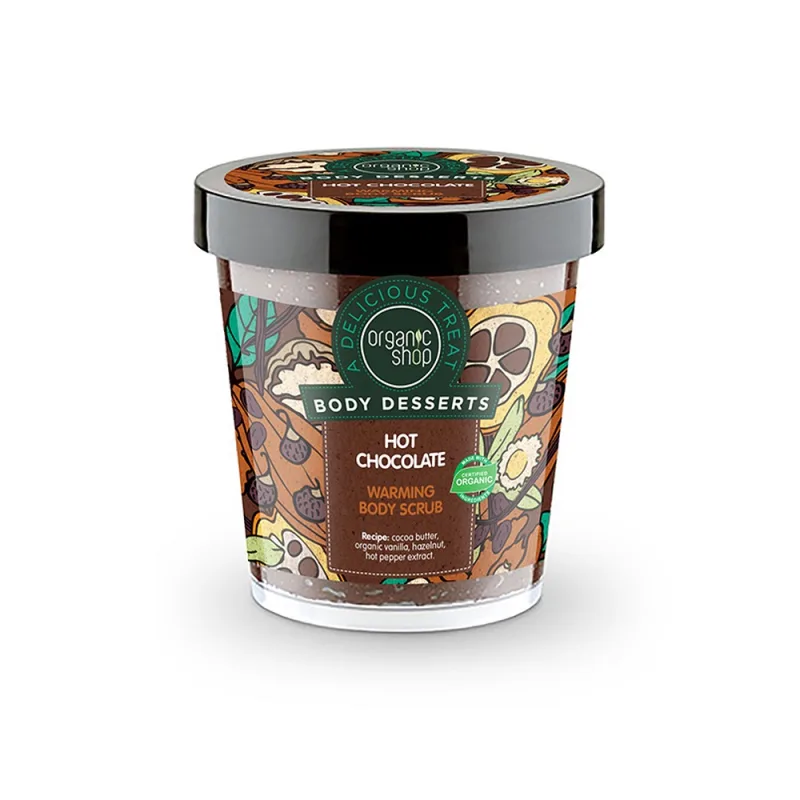 Organic Shop, Body Desserts hrejivý telový peeling Horká čokoláda 450ml